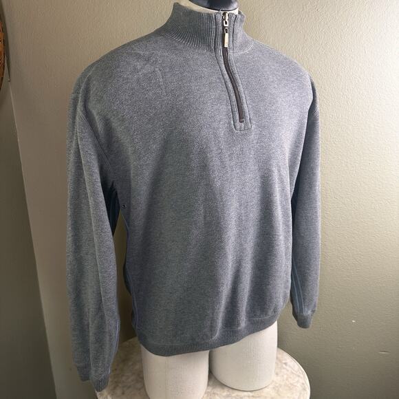 Tommy Bahama Men L 1/4 Zip pullover Gray - Picture 8 of 16